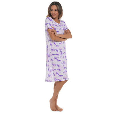 Ladies Jersey Tie Dye Nightie With Embroidery - Carton Price