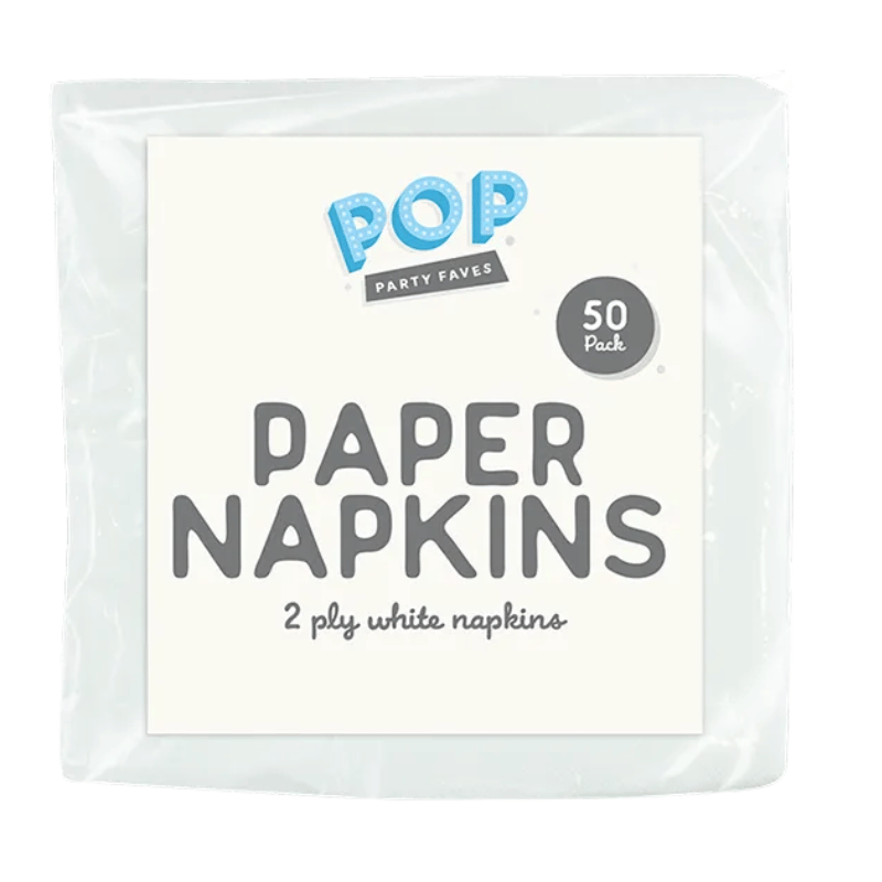 White Napkins 2ply 33x33cm 50 Pack