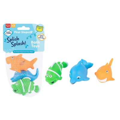 First Steps Vinyl Sealife Family Bath Toys 3 Pack