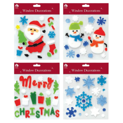 Novelty Christmas Window Gel Decorations