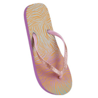 Ladies Ombre Zebra Print Flip Flop With Glitter Wrap