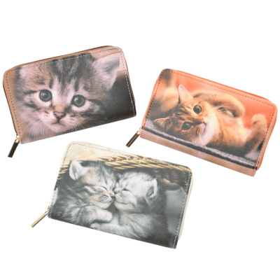 Assorted Cats Design Zip Purse