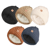Ladies Cable Knit Faux Fur Lined Beanie Hat