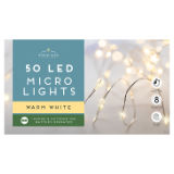 50 LED Battery Operated Micro Lights Warm White