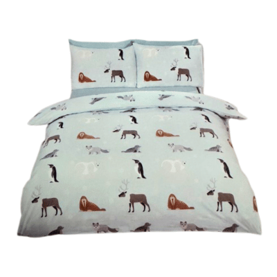 So Soft 100% Brushed Cotton Reversible Duvet Set - Winter Animal King