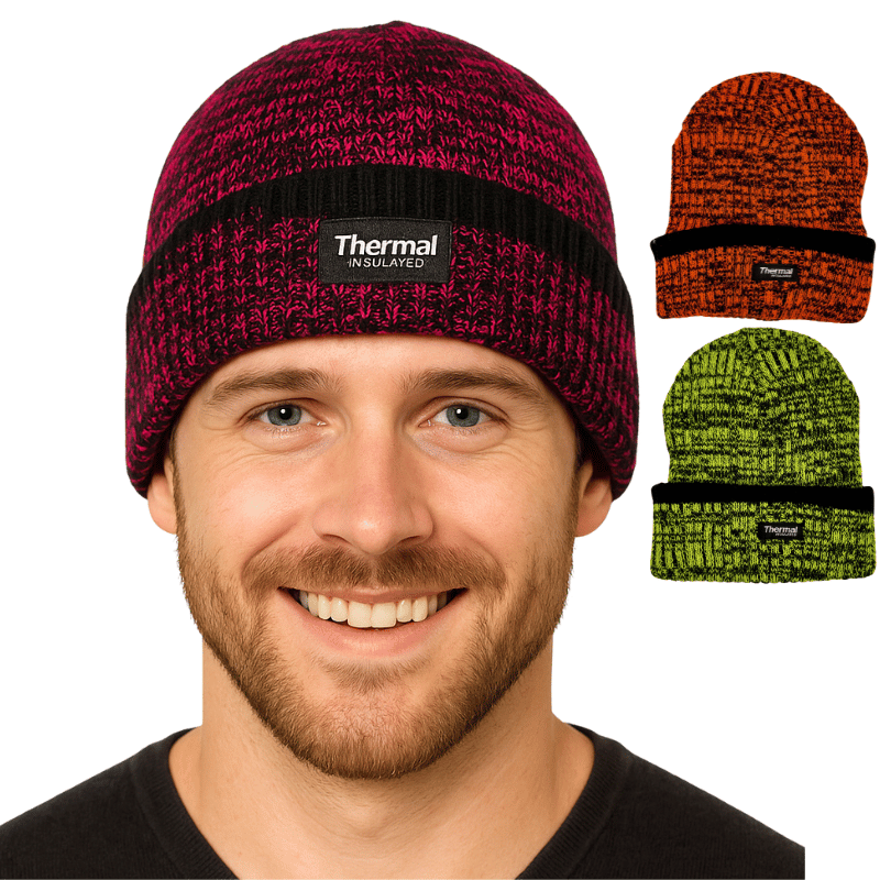 Hi Viz Workwear Hat Ribbed Thermal Insulated