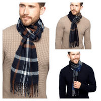 Mens Checked Brushed Scarf