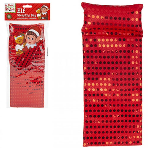 Red Sequin Elf Sleeping Bag With Pillow