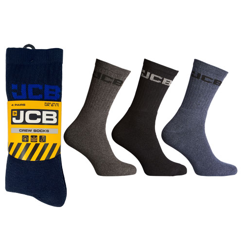 JCB 4 Pack Mens Crew Socks Navy