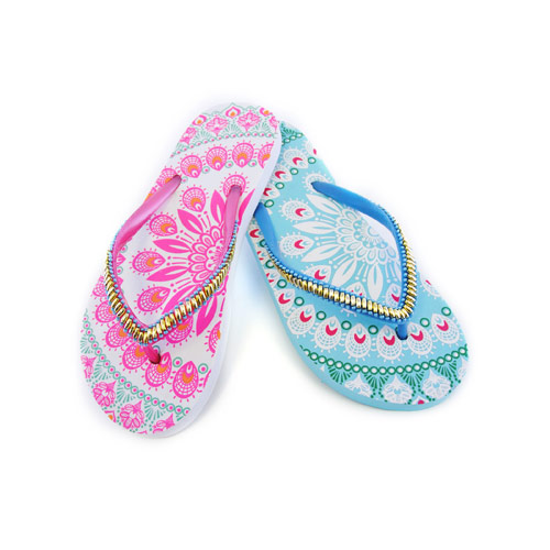 Ladies Flip Flops with Shell Print Design