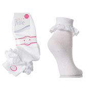 Lace Ankle Socks White Trim