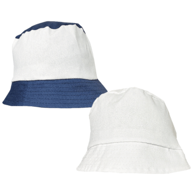 Adults Bucket Hat White/Navy 57cm