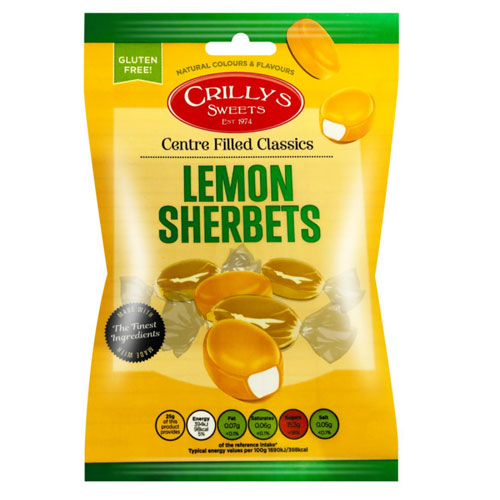 Lemon Sherbets Crillys Sweets 130g Bag