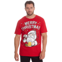 Mens Christmas T-Shirt Hungover Santa Design
