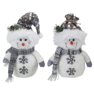 12" Fabric Christmas Snowman Decoration