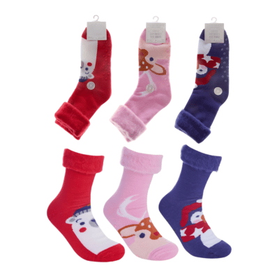 Ladies Animal Design Bed Socks With Gripper - Single Pair Pack
