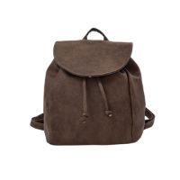 Foldover Tassel Backpack Brown