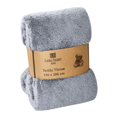 Luxury Soft Teddy Blanket Throw Storm Grey