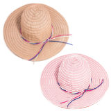 Ladies Wide Brim Hat With Coloured Scarf