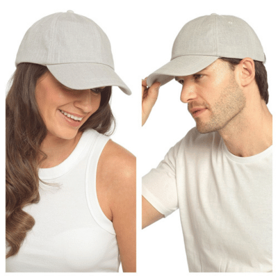 Adults Linen-Blend Baseball Cap - Grey