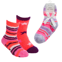 Girls Stripe Star Cosy Socks 2 Pack