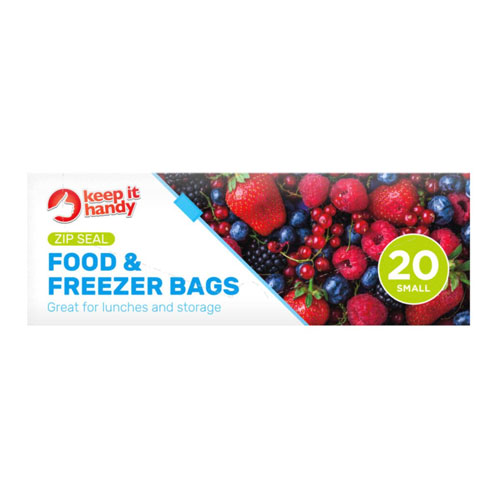 Slide And Lock Food And Freezer Bags Small 20 Pack