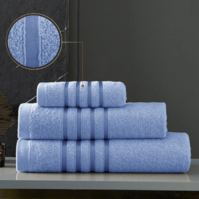 100% Egyptian Cotton Bath Sheet Blue - Stripe Detail