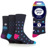 Mens Gentle Grip Socks Neon Dots