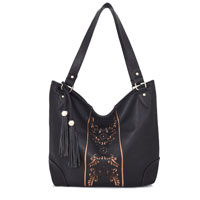 Miai Double Tassel Shopper Bag Black