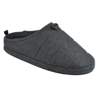 Mens Quilted Mule Slipper Charcoal