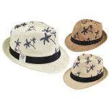 Adult Trilby Hat With Palm Tree Print