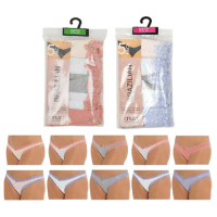 Ladies 5 Pack (Pastels) High Leg Brazilian Briefs