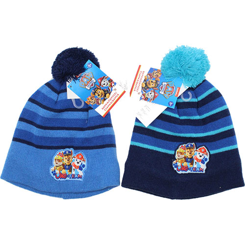 Official Boys Paw Patrol Blue Knitted Bobble Hat