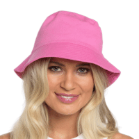 Ladies Pink Cotton Bucket Hat