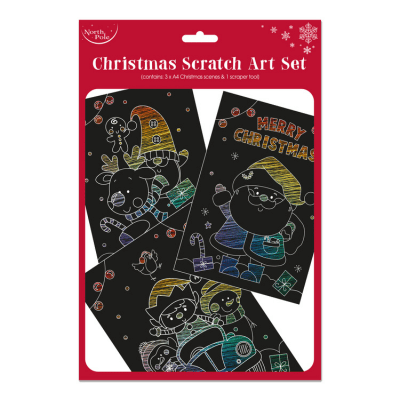 A4 Christmas Scratch Art Set
