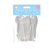 Reusable Plastic Cutlery Set 24 Pack
