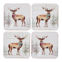 Cooksmart Christmas 'Stag' 4 Pack Coasters