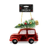 Metallic Car Christmas Tree Decoration 11cm