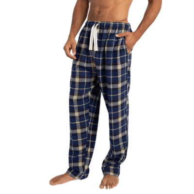 Mens Woven Denim Check Flannel Lounge Pants