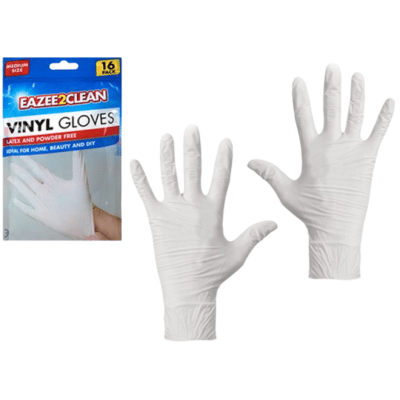 Medium Vinyl Gloves - 16 Pack