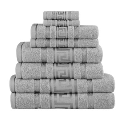 Snoozeville Royal Greek Hand Towels Silver