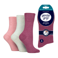Ladies Diabetic Gentle Grip Socks Sherbet Mix