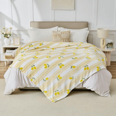 Fun Design Flannel Throw - Lemons 170cm x 230cm