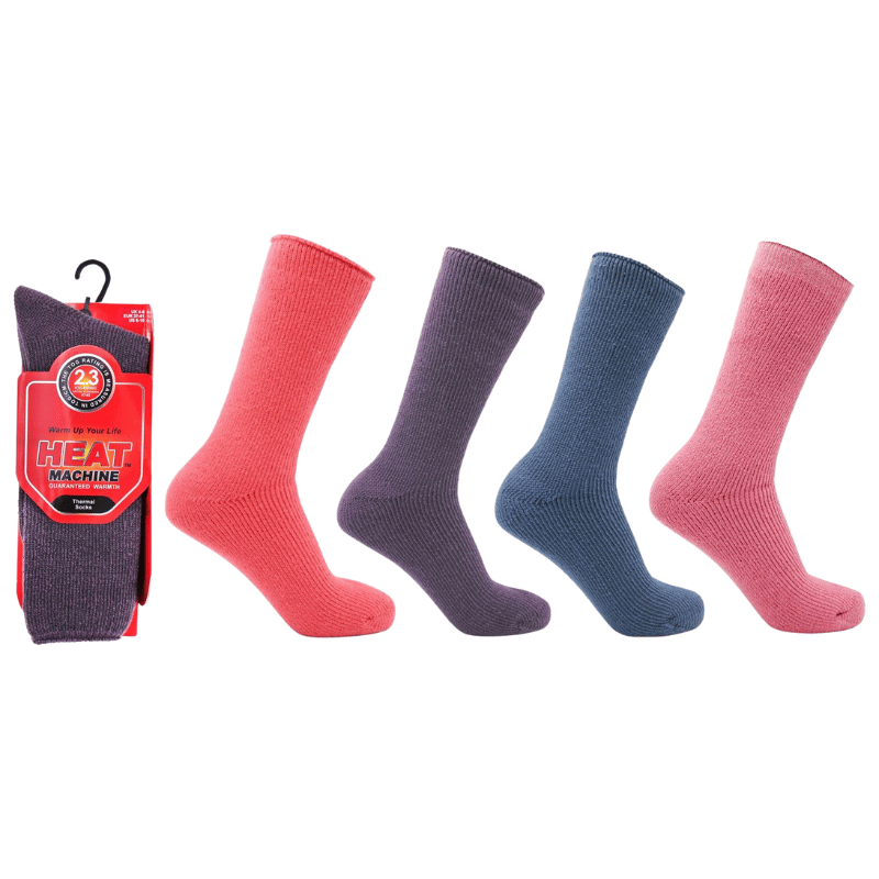Ladies Heat Machine 2.3 TOG Rated Thermal Socks Assorted Colours