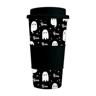 Spooky Halloween Ghost Travel Mug