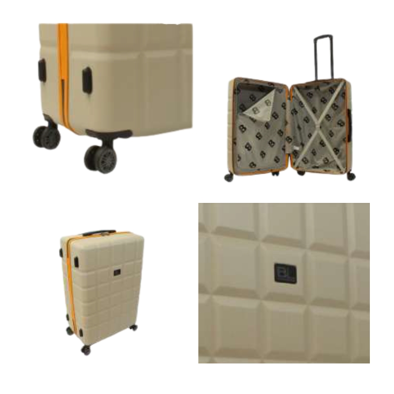 Hard Shell Block Design Lightweight 3 Piece Luggage Set