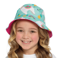 Girls Llama Printed Reversible Bucket Hat