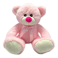 8" Pink Bear With Ribbon