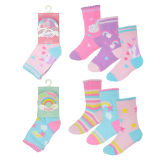Baby Girls 3 Pack Rainbow Unicorn Socks