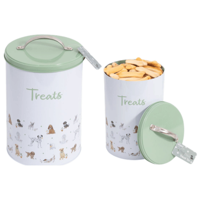 Smart Choice Dog Print Pet Treat Tin With Lid